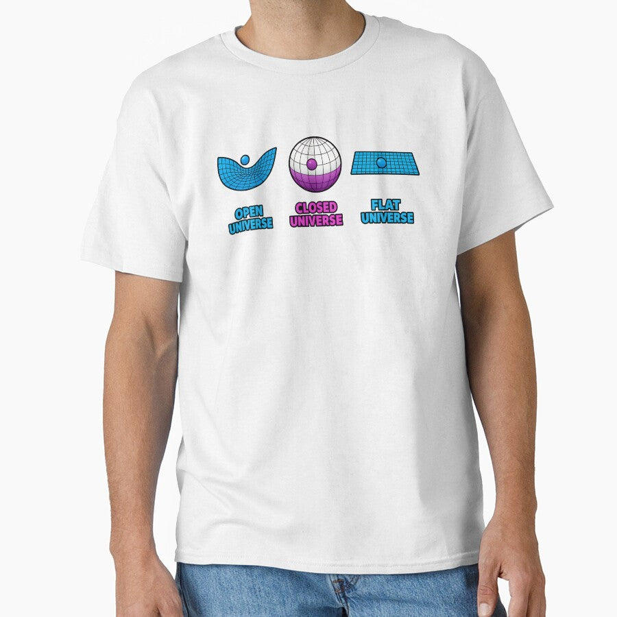 Open Closed and Flat Universe Physics Humor Design by TeeTimeTreasure