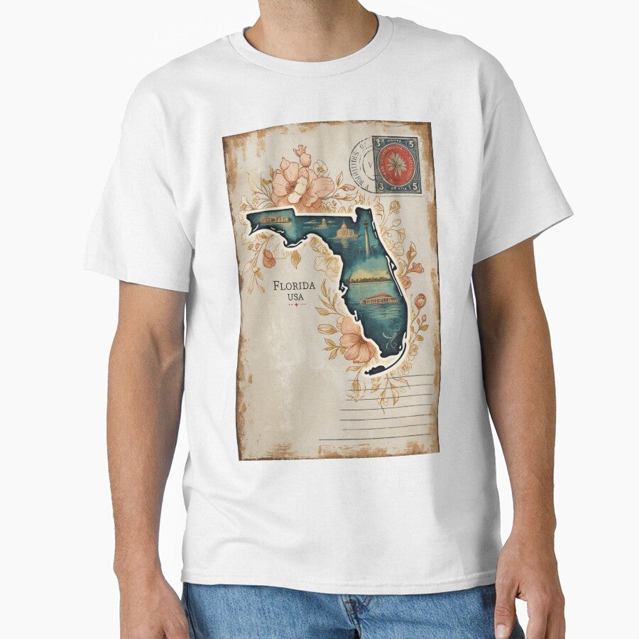 Greetings from Florida USA Vintage Travel Retro Postcard Design by TravelPostcardGems