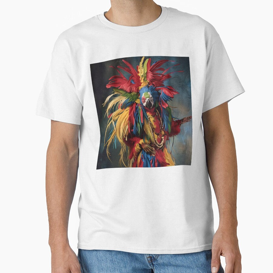 “Plucked elegance: Parrot with human appearance” by Art-Vortex-fr
