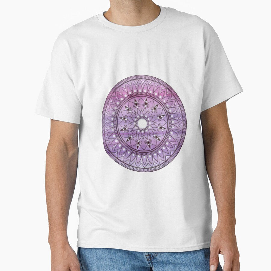 Simple Hand Drawn Purple And White Mandala by Zedart