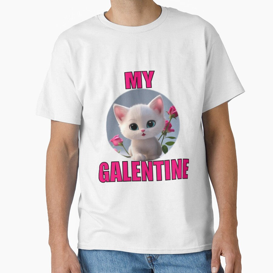 Roses and Soft Super Cute white kitten on Galentines day and Galentines party, gift idea for Galentines day by sailorsam1805