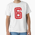 No. 6 / Player Number Six / Football Player Number 6 (Red) by STUDIO-72