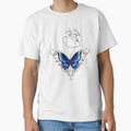 Woman Blue Butterfly FLoral by LaceRenee