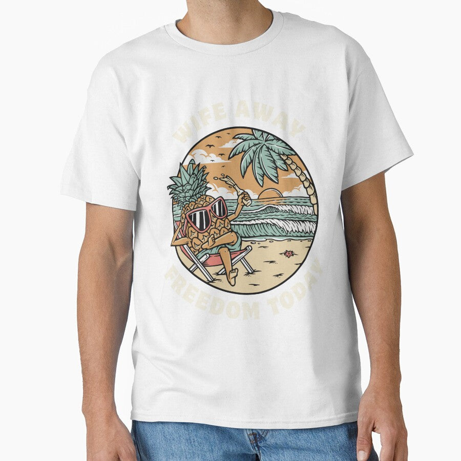 Funny Husband Design for Men Wife Away freedom today by Ungaltees
