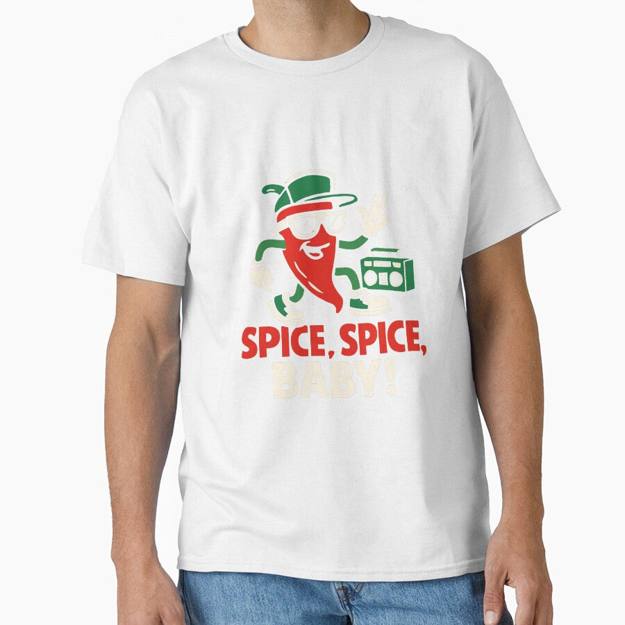 Playful Chili Pepper Graphic Print Tee for Food Lovers by ThreadQuirk