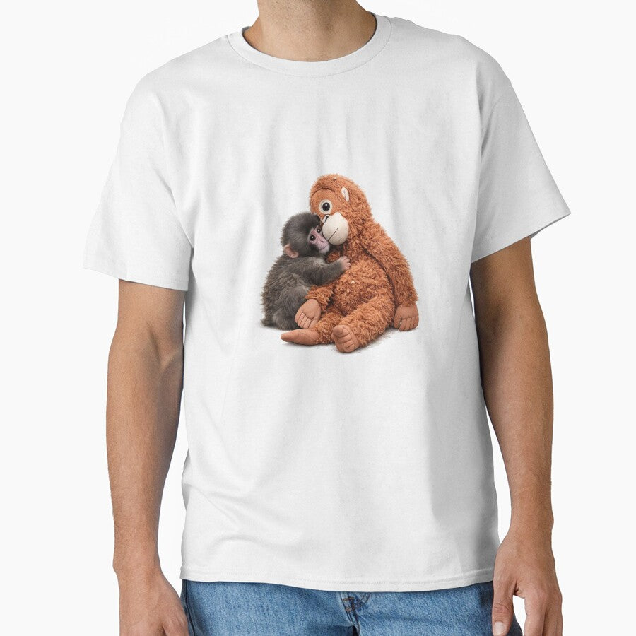Punch Baby Monkey Hugging Orangutan Plushie Viral Cute Monkey by t-patterns