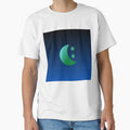 Blue and Green Gradient Crescent Moon and Stars with Gradient Sky by ShaunSandhu