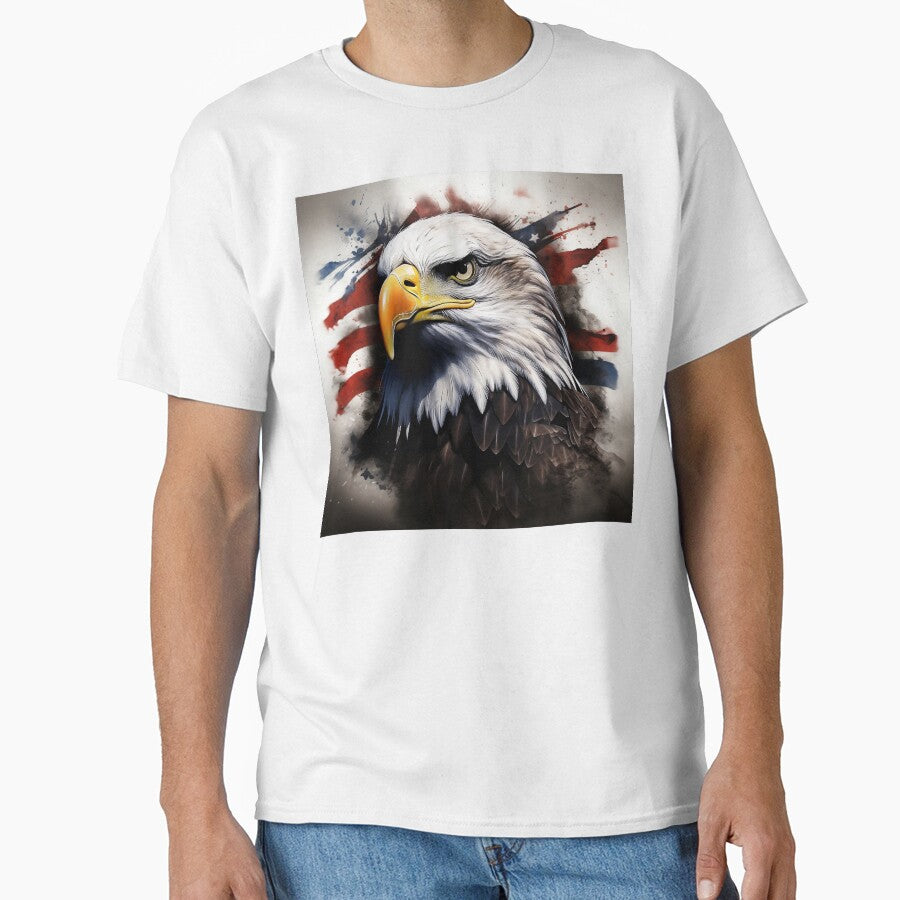 Patriotic American flag print Bald Eagle print by dcrc