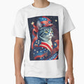 Sparkling Independence - Patriotic Cat with Star-Spangled Hat by LEVI SALVIAN JANITRA