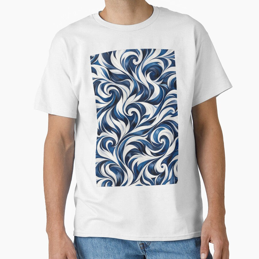Navy White Swirling Abstract Vortex by optimusprime39