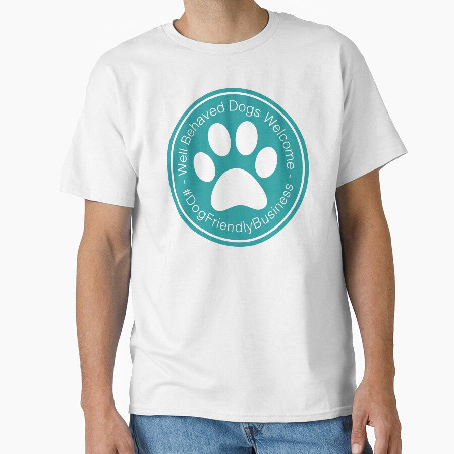 Well Behaved Dogs Welcome Turquoise Sign - #DogFriendlyBusiness by fireballuke
