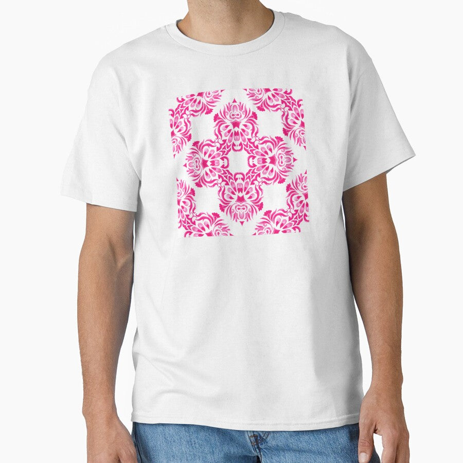 Attractive Pink and Fuschia Floral Geometric Pattern by Jaydee001