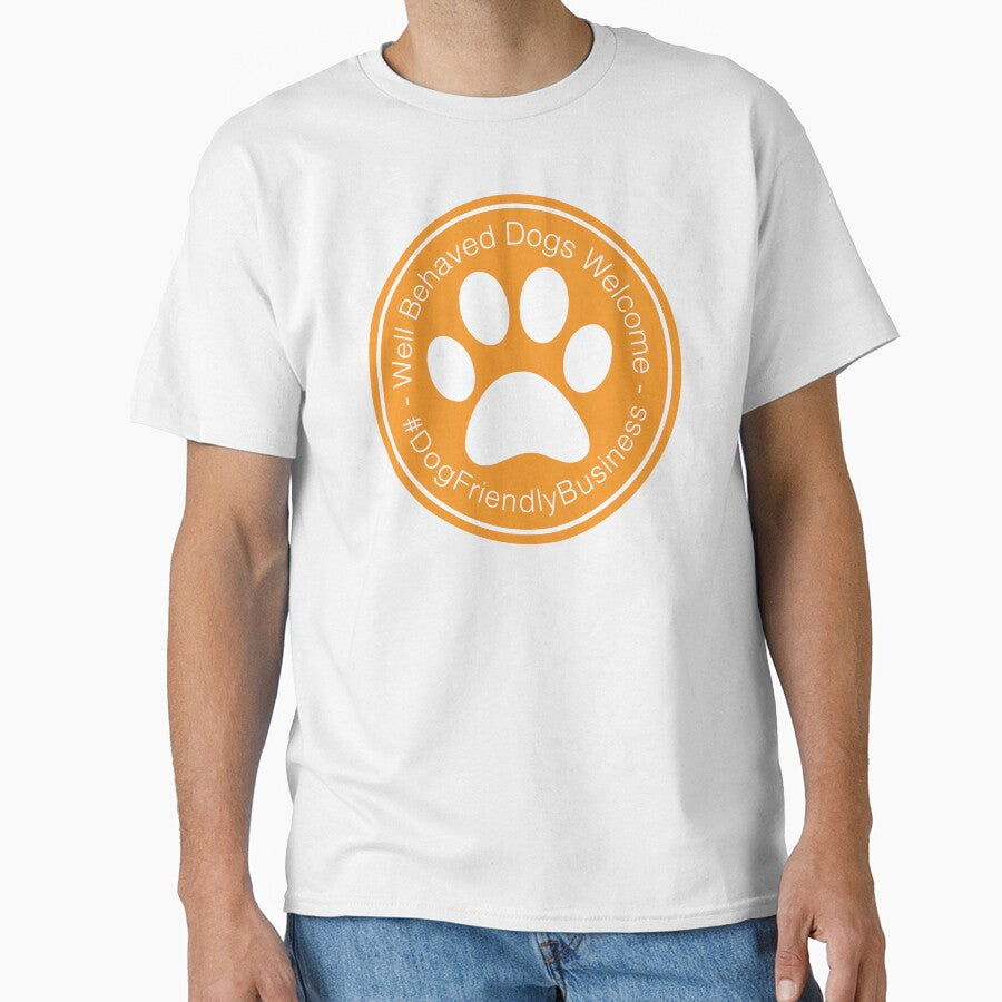 Well Behaved Dogs Welcome Orange Sign - #DogFriendlyBusiness by fireballuke