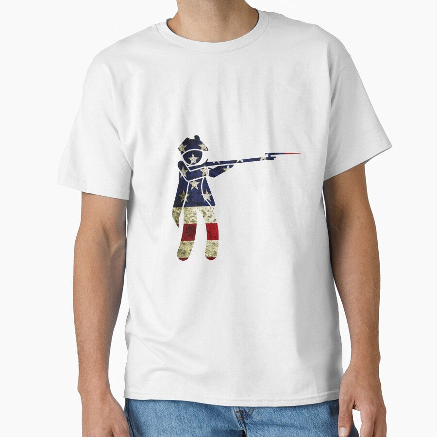 Vintage American Soldier Flag With Gun by Stickman--