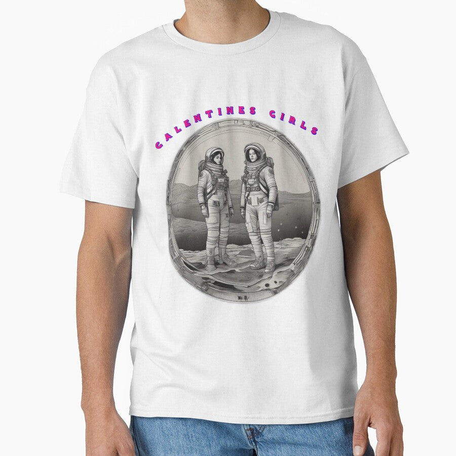 Black and white Super Cool Mars Spacewomen galentines girls thinking of galentines day gifts and exchanging galentines days wishes by sailorsam1805