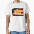 Bison and American Flag by artistoutfitter