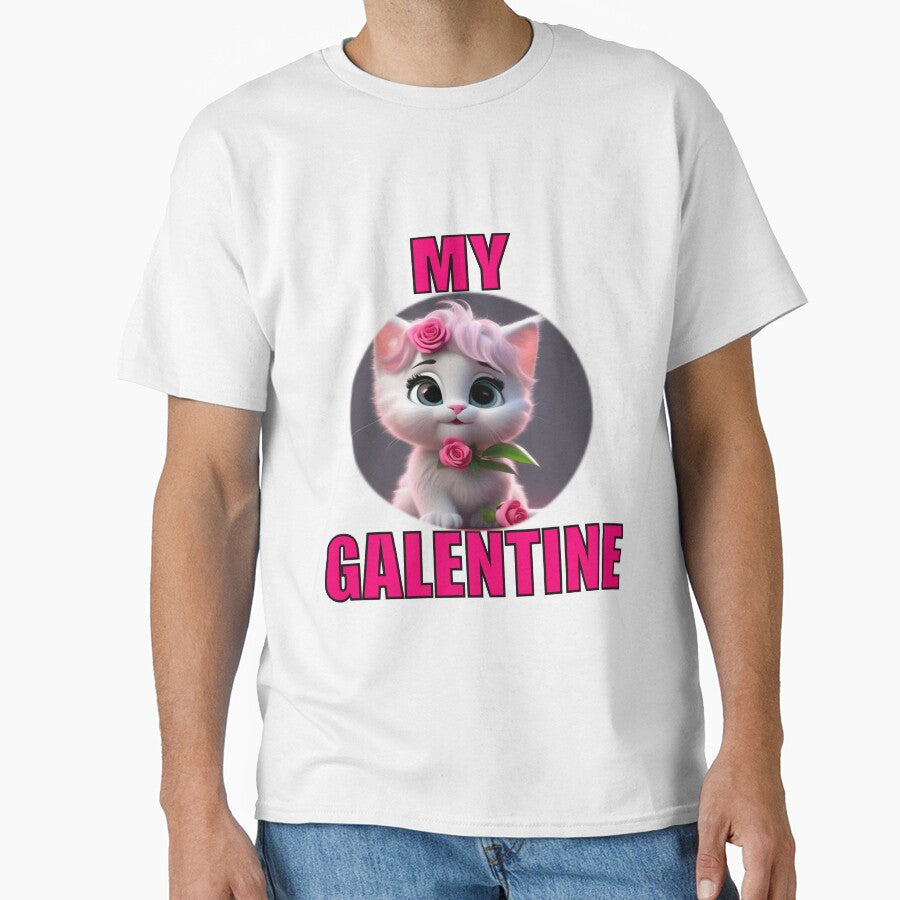 White Super Cute kitten on Galentines day and Galentines party, gift idea for Galentines day by sailorsam1805