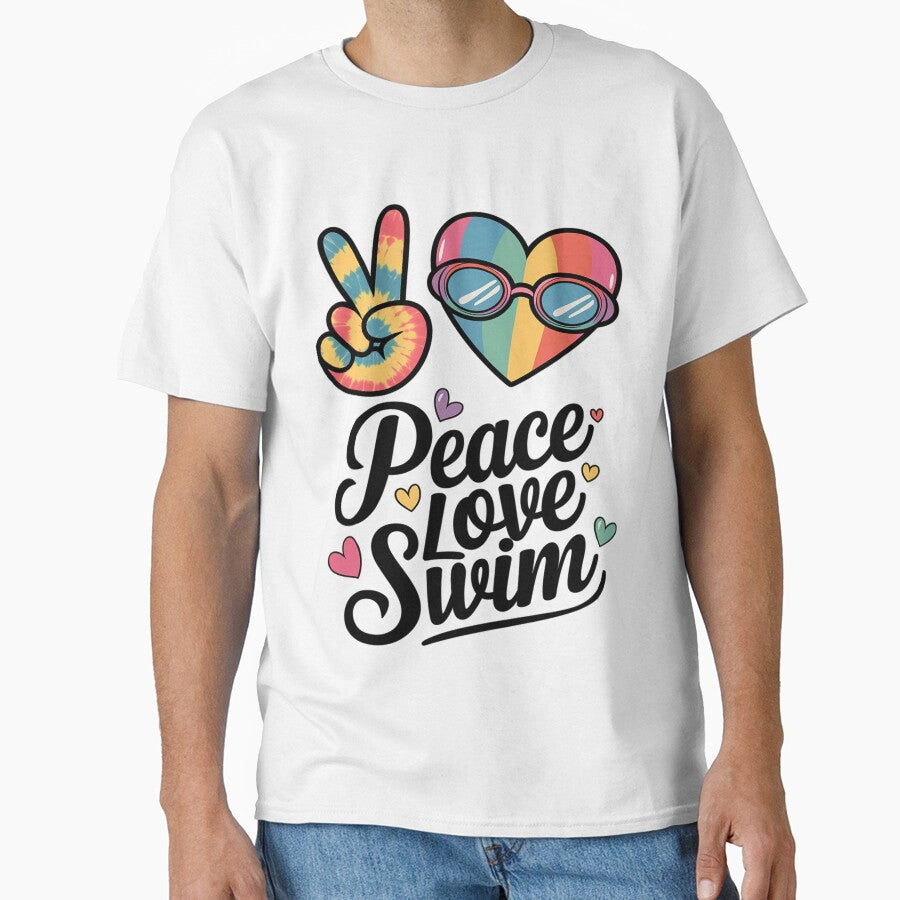 Peace Love Swim Tie Dye Swimmer Swimming Gifts Summer by Sutvaomom