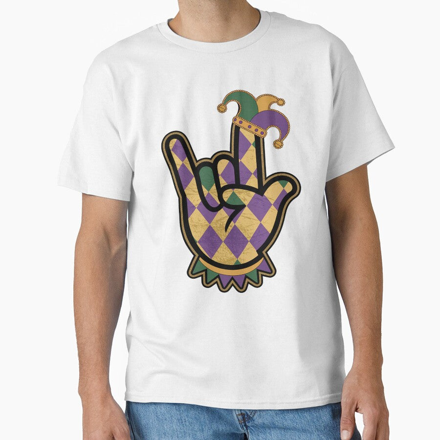 Mardi Gras Rock Hand Sign Outfit Rocker Men Boys Kids by GaryBellcvbnb