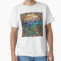 Mountains Through Trees Stained glass colorful photo abstract design by SmashingDeals