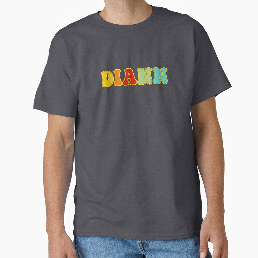 ❤️ Diann Personalized Name Wavy Retro Shirt, Coffee Mug, Sticker Gift by HelixPedia