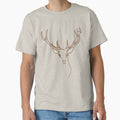 Elegant stag – One-line art in brown on white | Minimalist animal drawing & wall art by Art by M.H.