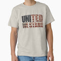 United We Stand American Flag Typography | Patriotic Distressed USA T-Shirt Design by Diesel outlaw