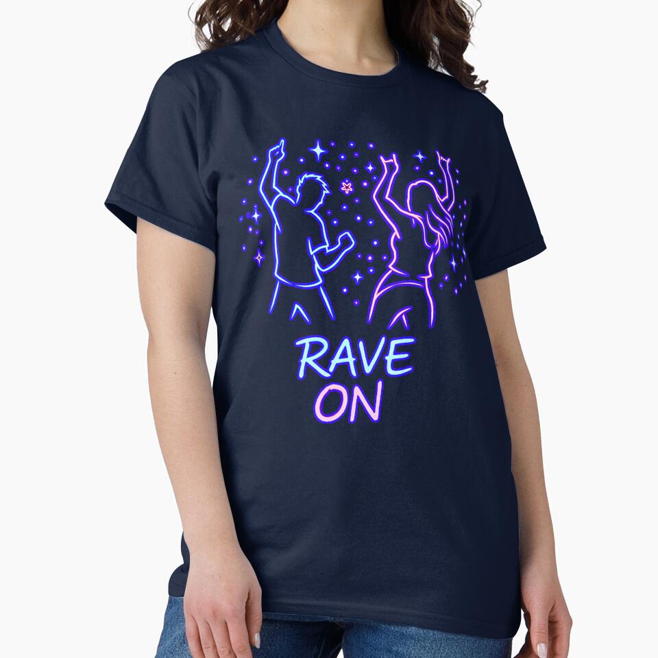 Rave On Neon Dancers – Minimalist Festival & Rave Graphic Design by leyfinder