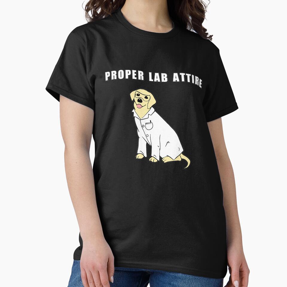 Proper Lab Attire Funny Laboratory Dog Pun Science by EffiSchneider