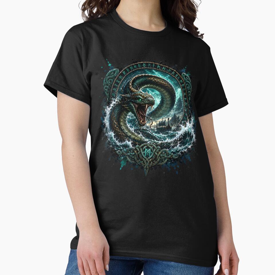 Jormungandr World Serpent Norse Mythology T-Shirt by Bizon2910