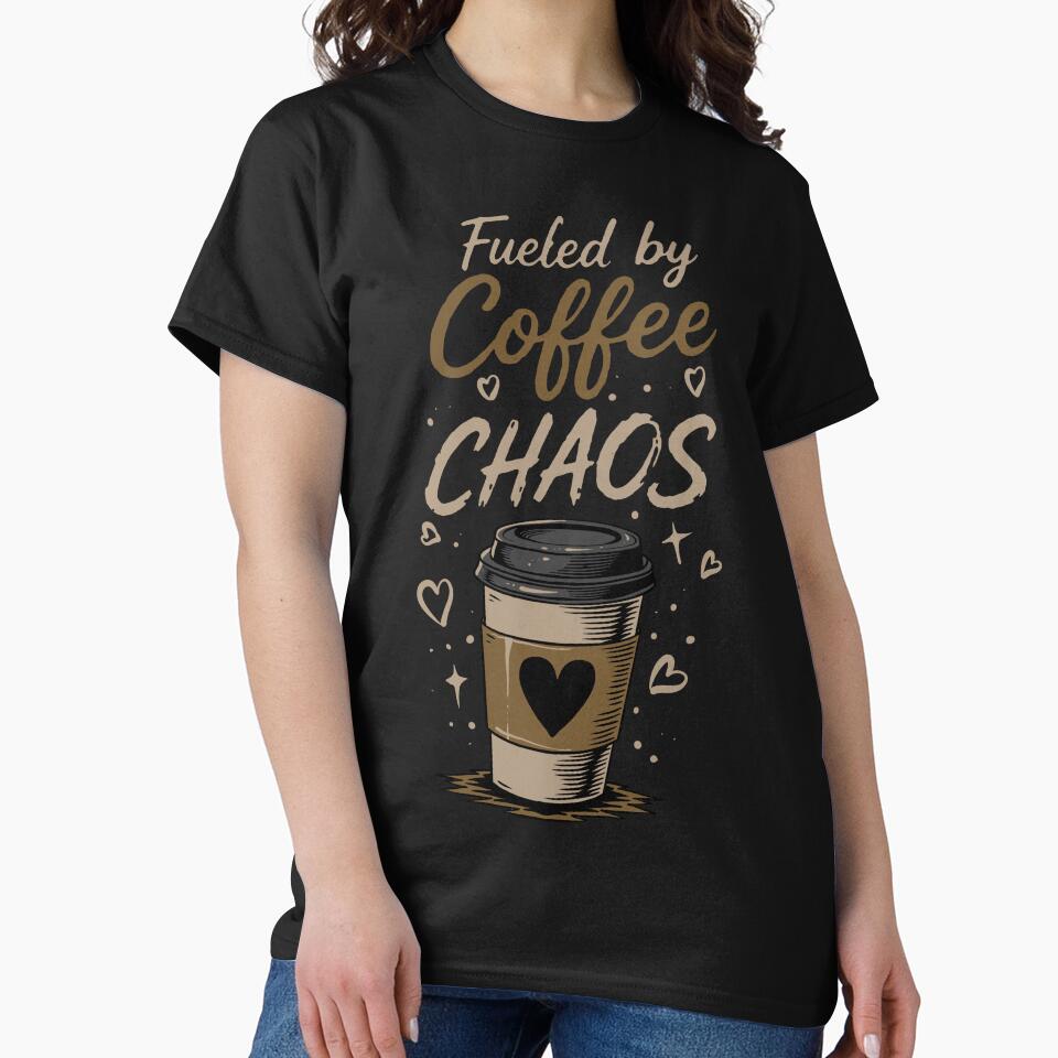 Fueled by Coffee & Chaos T-Shirt by phsycartwork