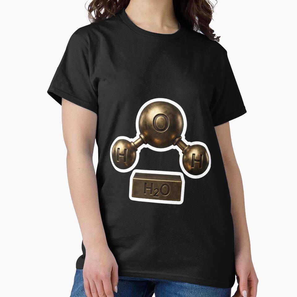 H₂O Water Molecule Gold Bronze by FASAventuras