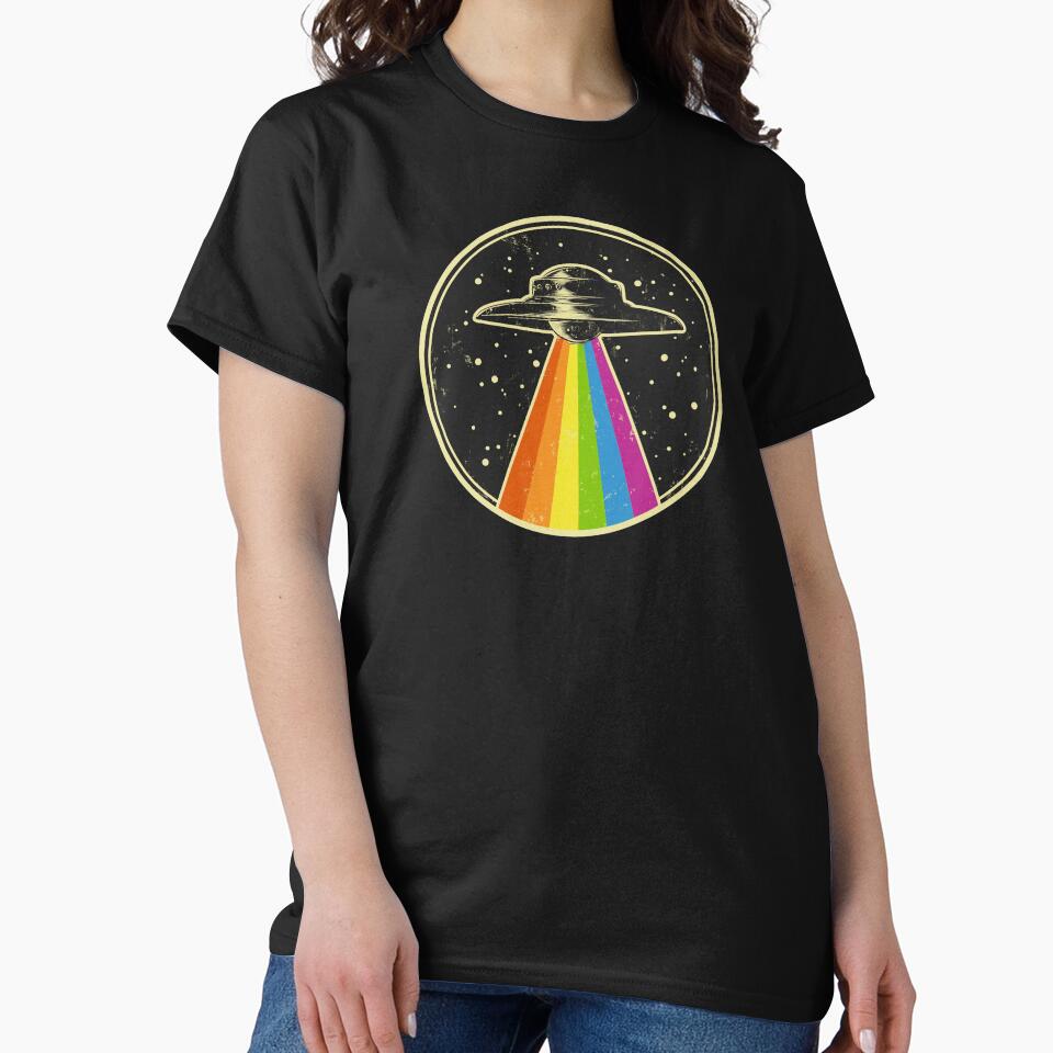 Queer UFO - Rainbow UFO Alien Abduction Queer LGBT Gay Pride by BoyPilot Goods