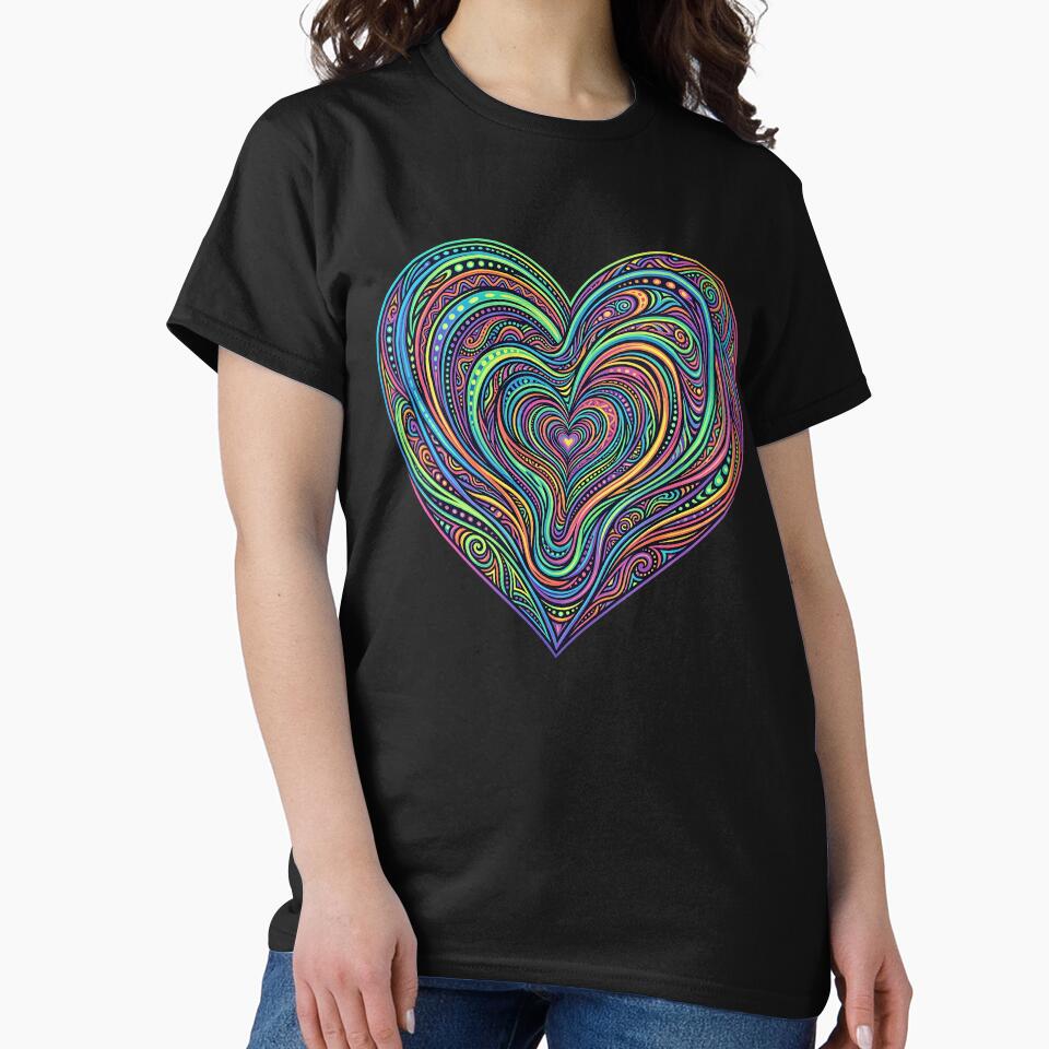 Psychedelic Love – Trippy Heart Waves by RH Design Lab