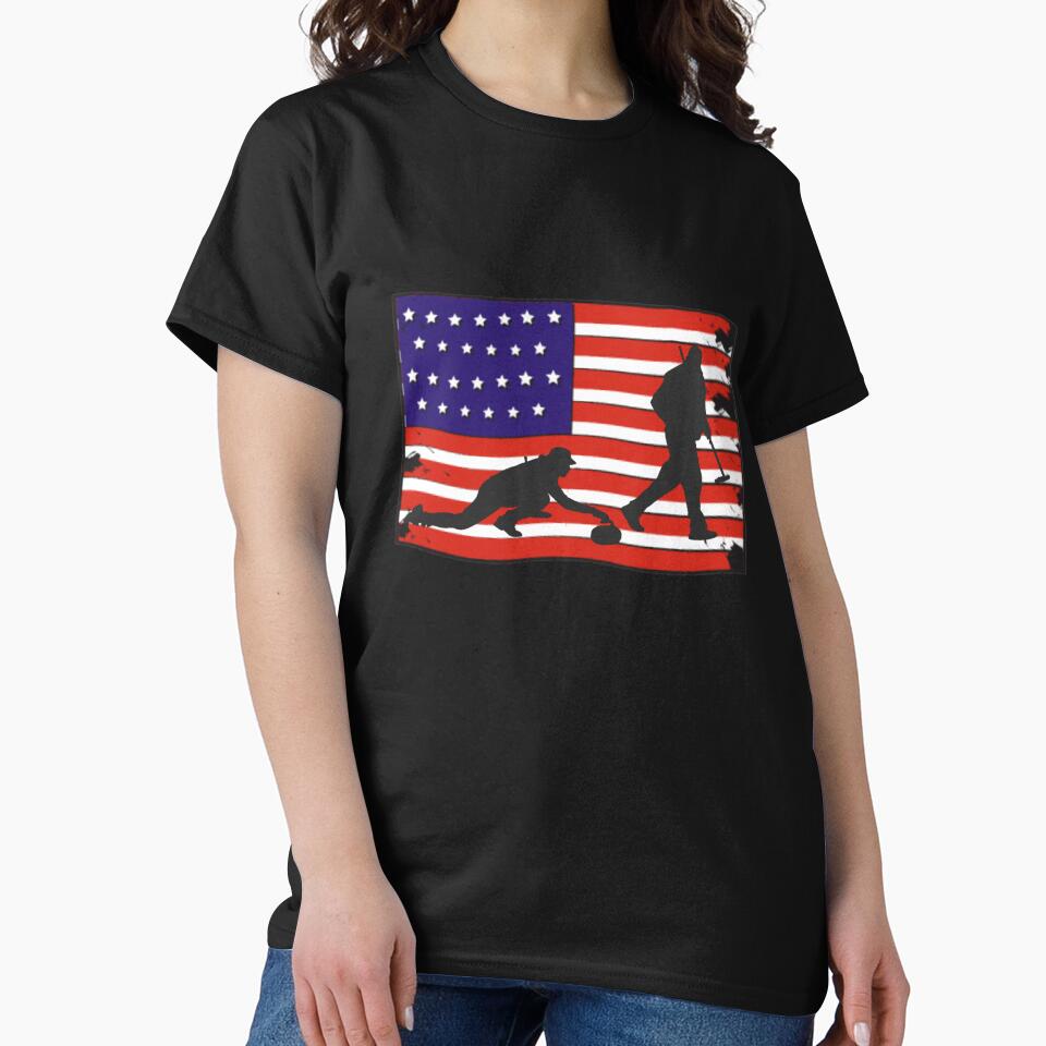 USA Curling by Davestre Designs