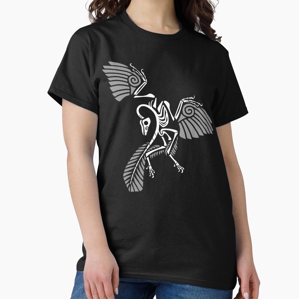 Archaeopteryx Skeleton Glyph - White by PaleoPanthera