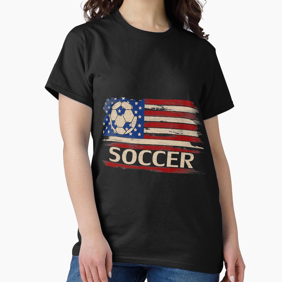 Vintage Soccer American Flag Sports by SkyCloudBlue