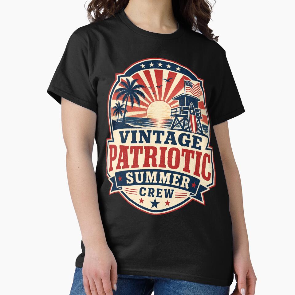 Vintage Patriotic Summer Crew by PatysArt