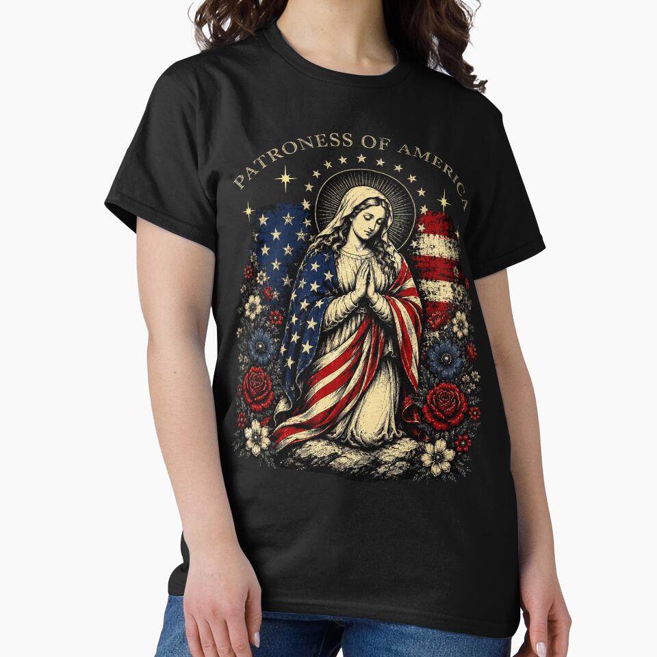 Patroness of The USA Blessed Virgin Mary Catholic Art by elongatedjazz