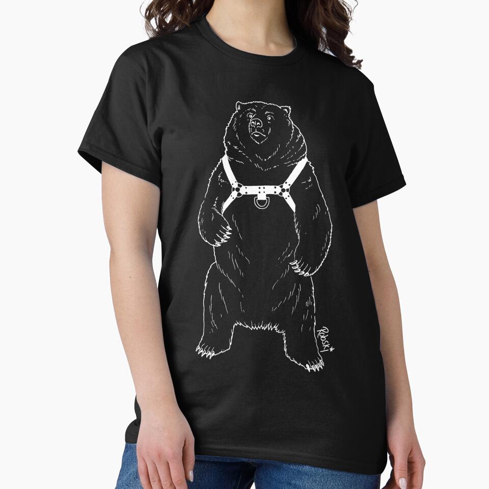 Leather Bear - White lines by RobskiArt