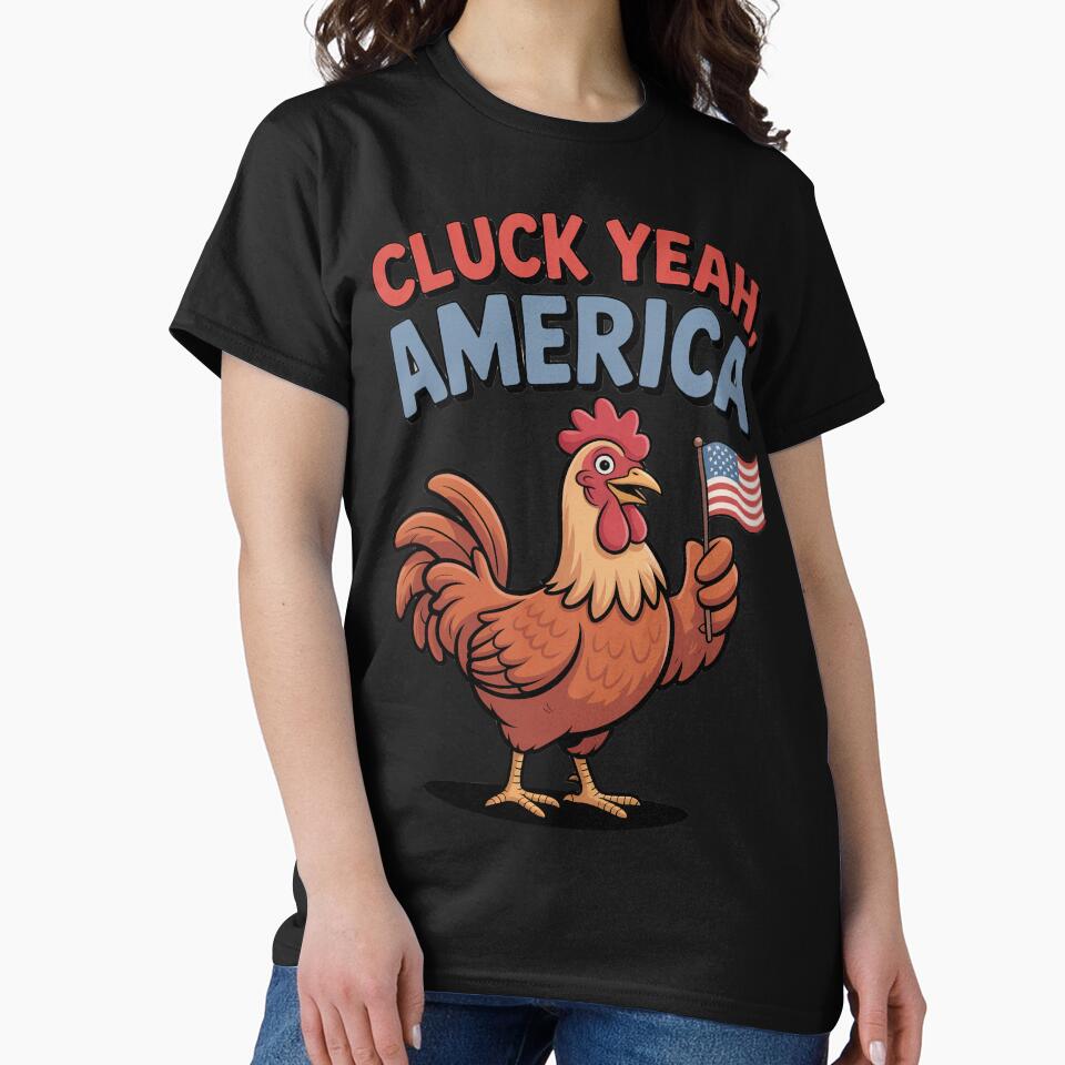 Cluck Yeah, America – Patriotic Chicken Cartoon by OldGloryForge
