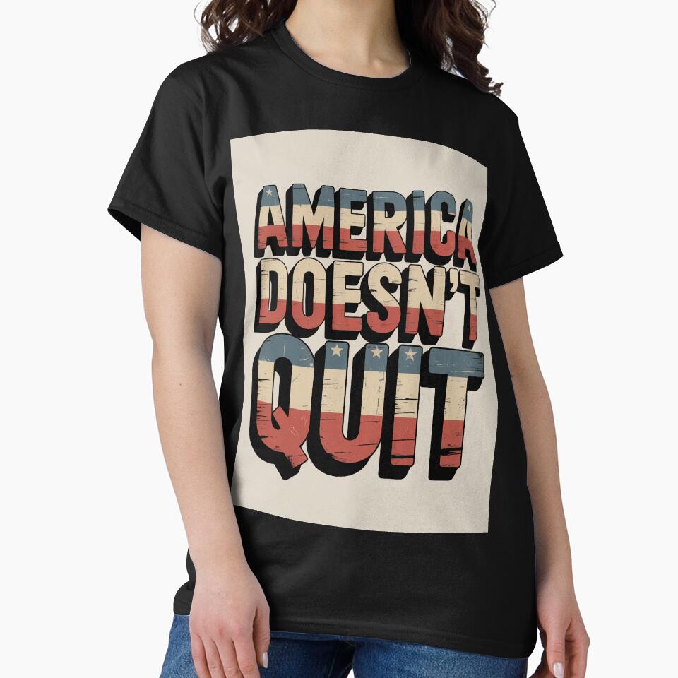 AMERICA DOESN’T QUIT – Gritty Retro Americana Typography by OldGloryForge