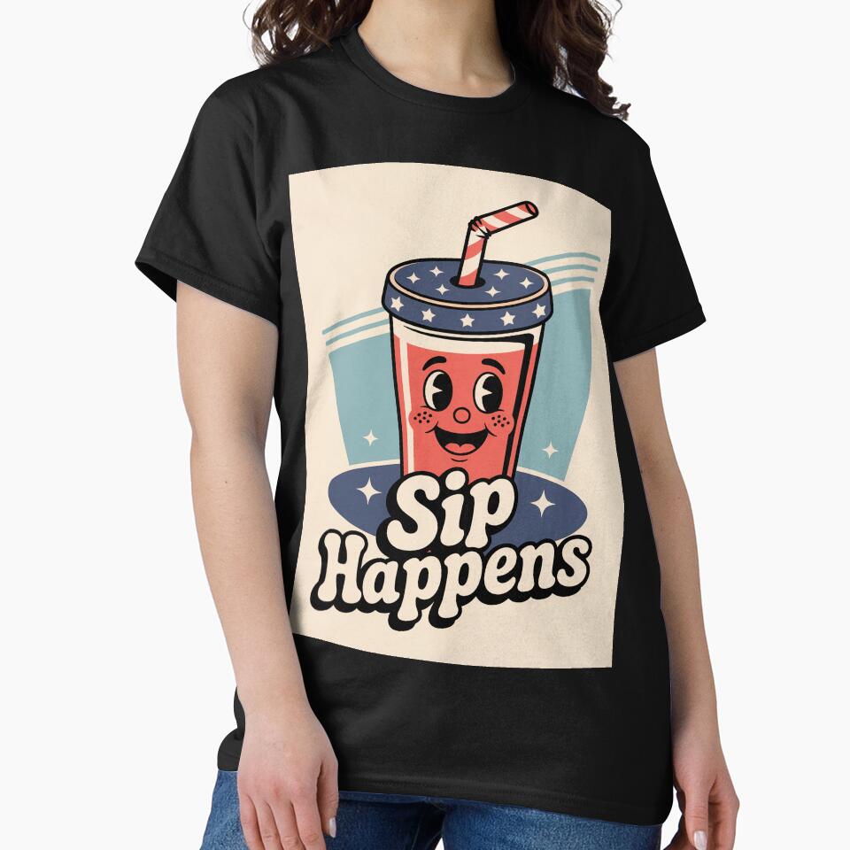 Funny USA Soda Cup – “Sip Happens” by OldGloryForge