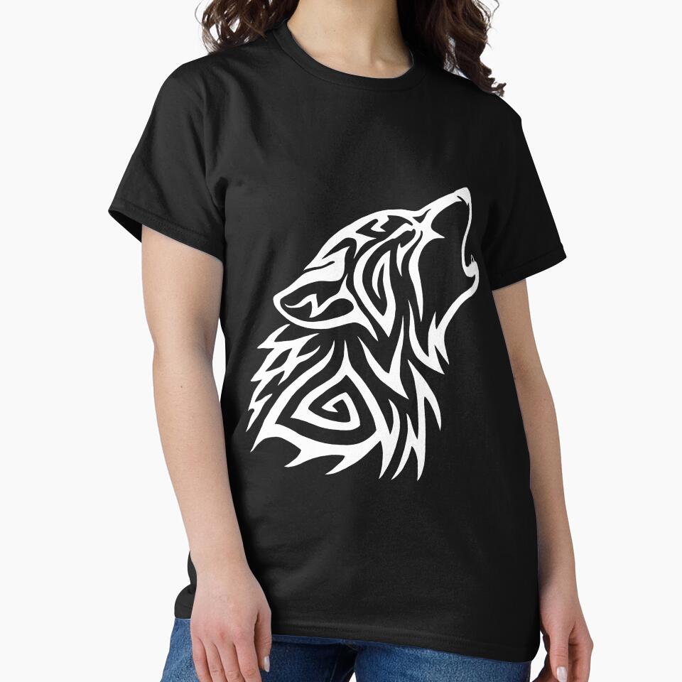 Tribal Wolf Howl - White by Hareguizer