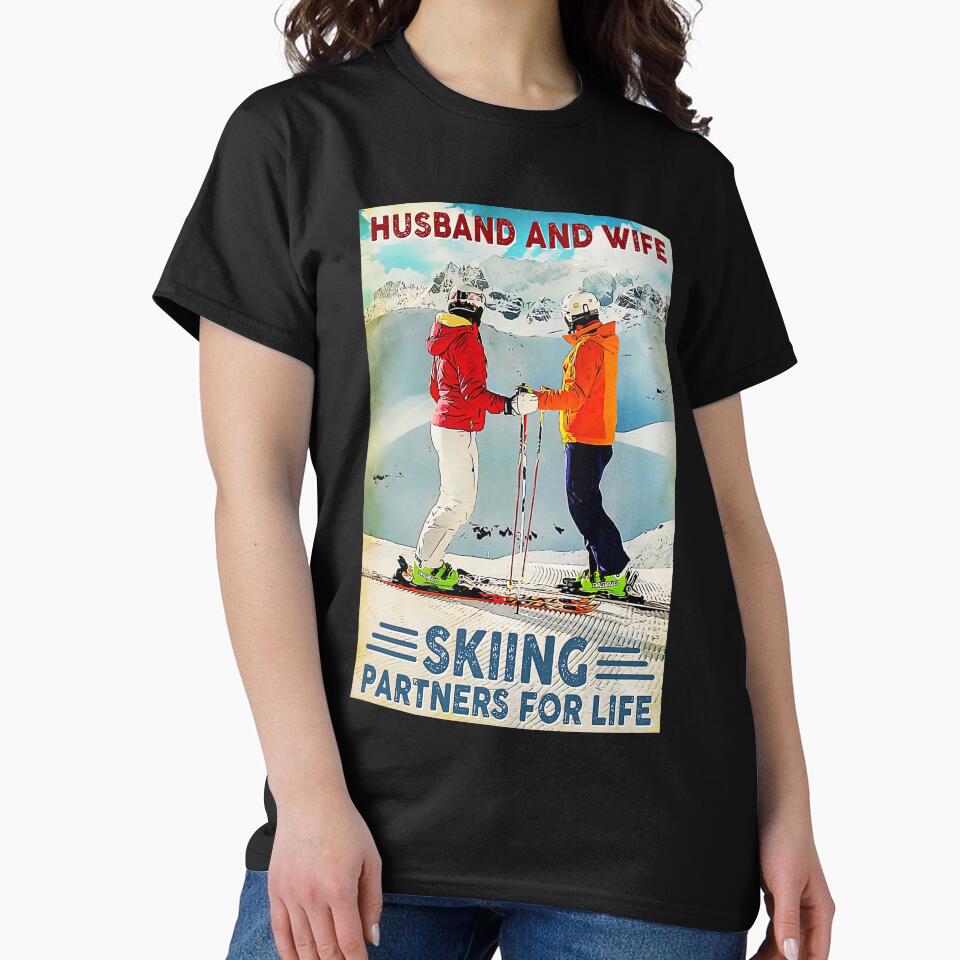 Husband And Wife Skiing Partners For Life Poster Gift - Husband And Wife Skiing Partners For Life Valentine by PaulaSpringArt
