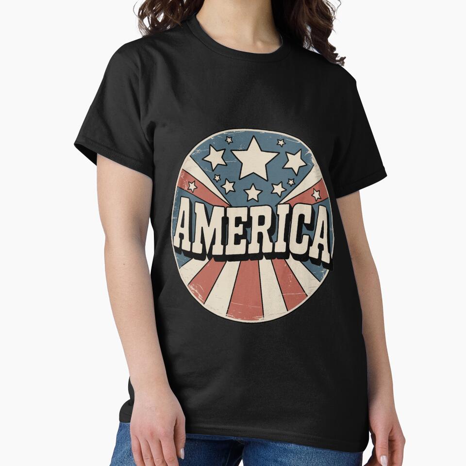Retro USA Badge – 70s Style Stars, Stripes, and Bold Typography by OldGloryForge