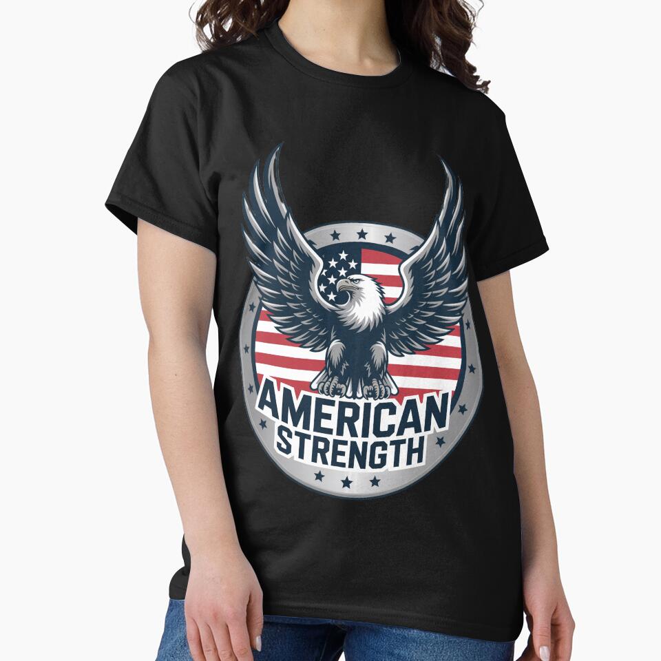 American Strength – Metallic Eagle Patriotic Badge by OldGloryForge