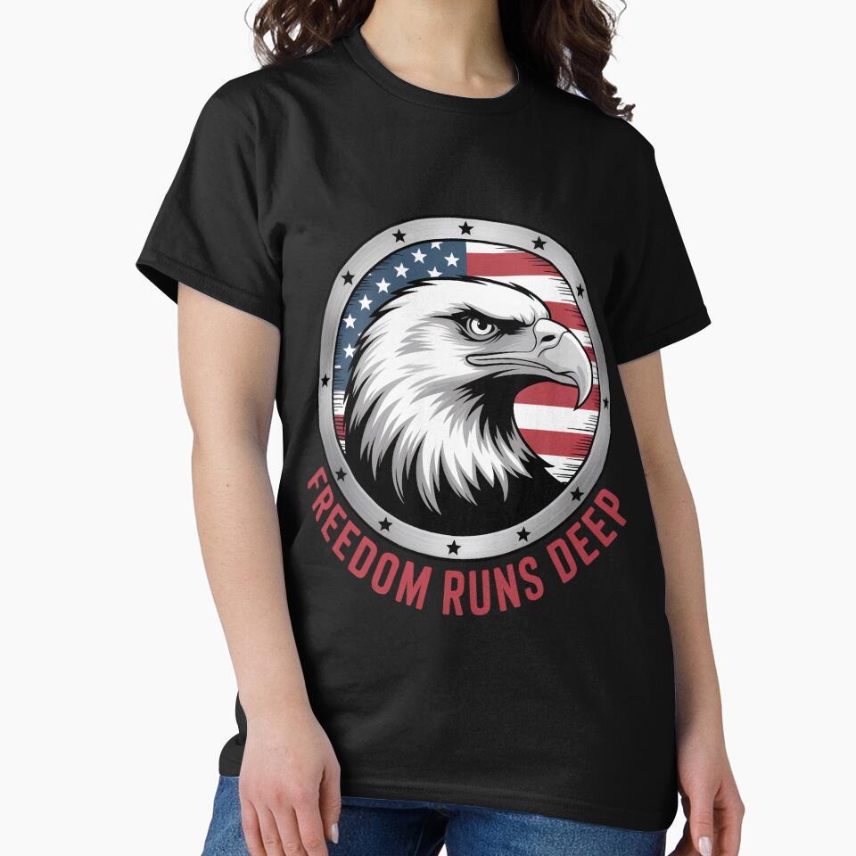 Freedom Runs Deep – Steel Eagle Head Patriotic Badge by OldGloryForge