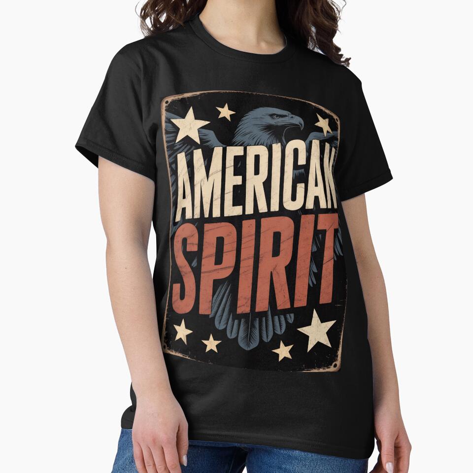 American Spirit Retro Eagle Typography by OldGloryForge