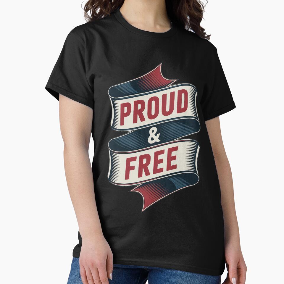 Proud & Free Mid-Century Ribbon Banner Retro Patriotic by OldGloryForge